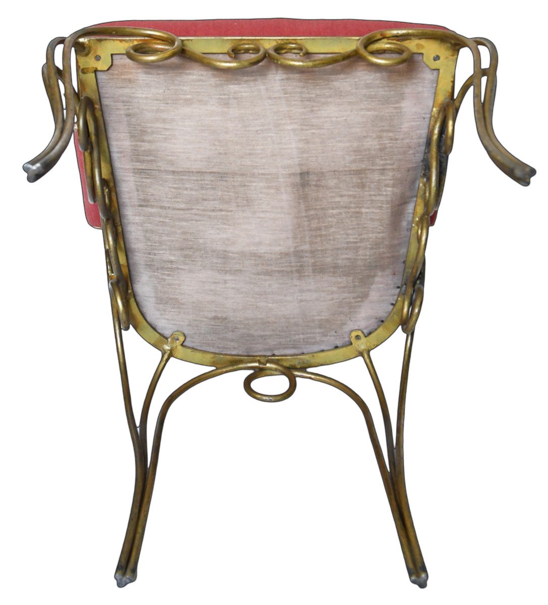 4 Gilded Wrought Iron Chairs Attributed To René Drouet (1899 - 1993)-photo-6