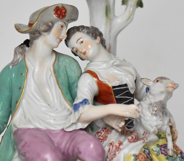 Meissen Porcelain Group Representing A Loving Couple Under A Tree, Model D19-photo-2