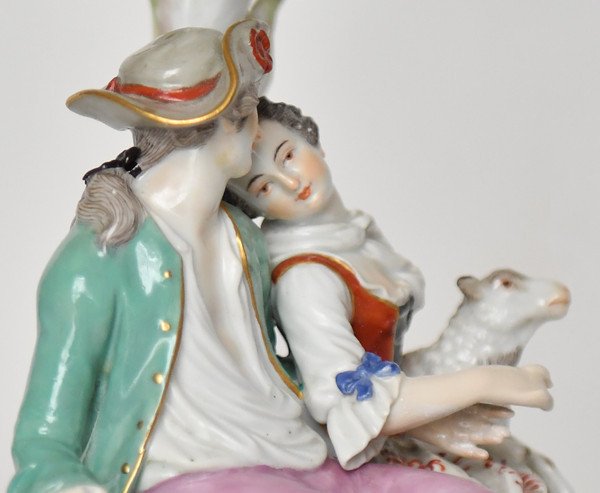 Meissen Porcelain Group Representing A Loving Couple Under A Tree, Model D19-photo-2