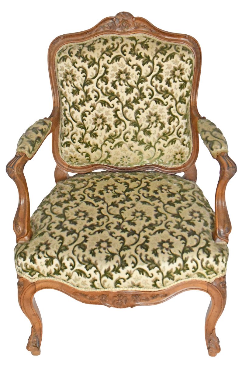 Pair Of Louis XV Style Cabriolet Armchairs-photo-3