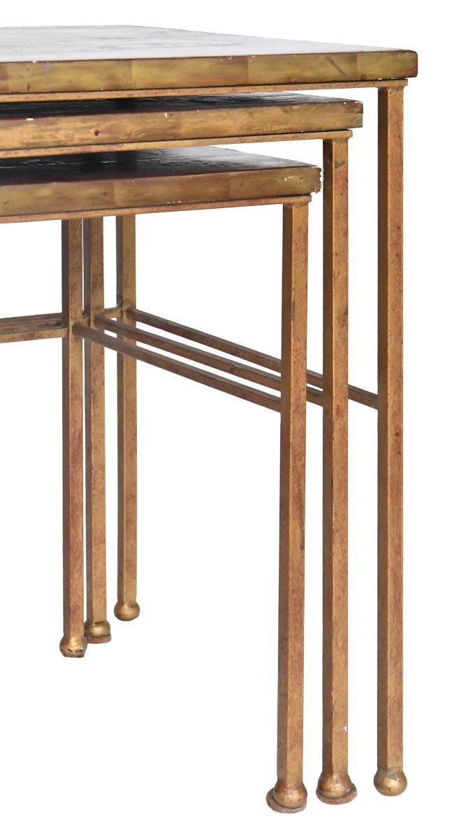 3 Nesting Tables In The Style Of Maison Jansen-photo-2