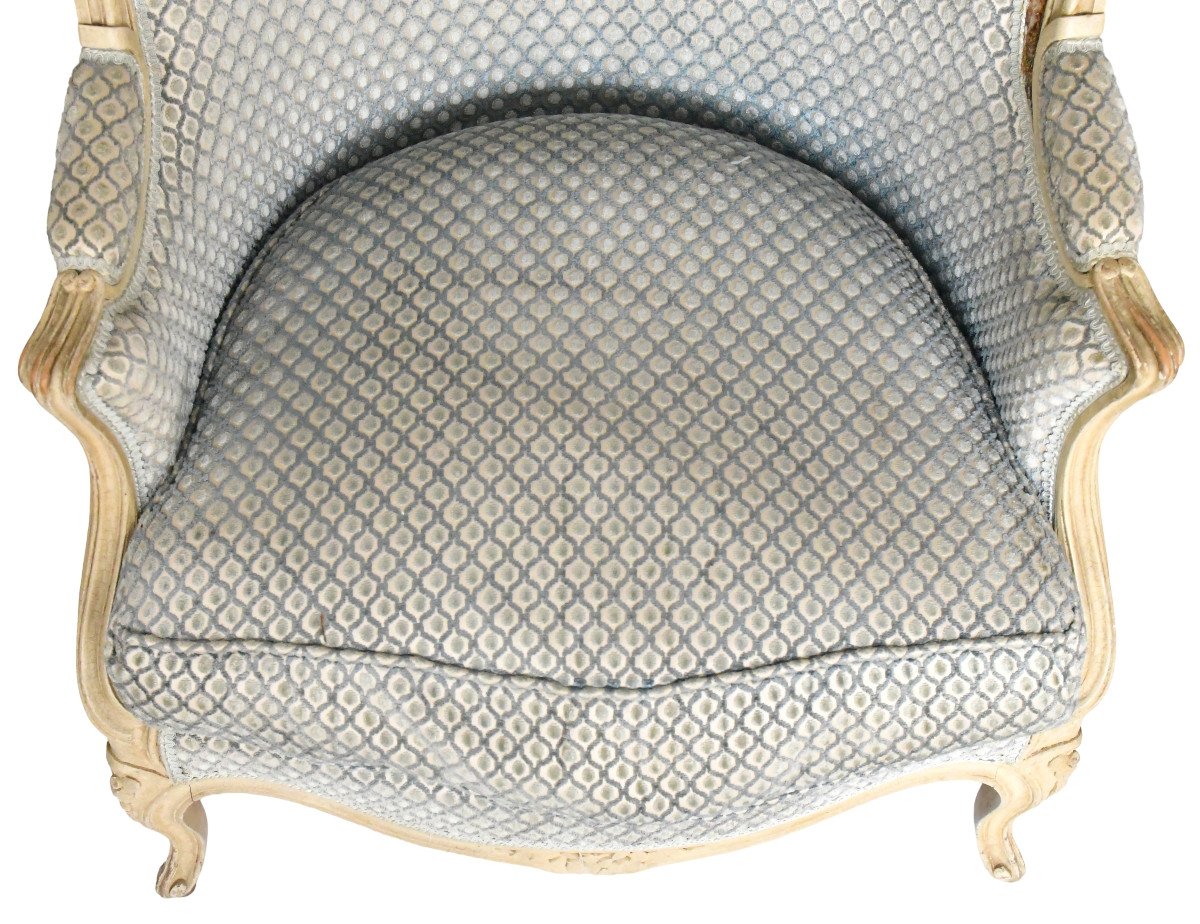 Paire de fauteuils bergères de style Louis XV-photo-2