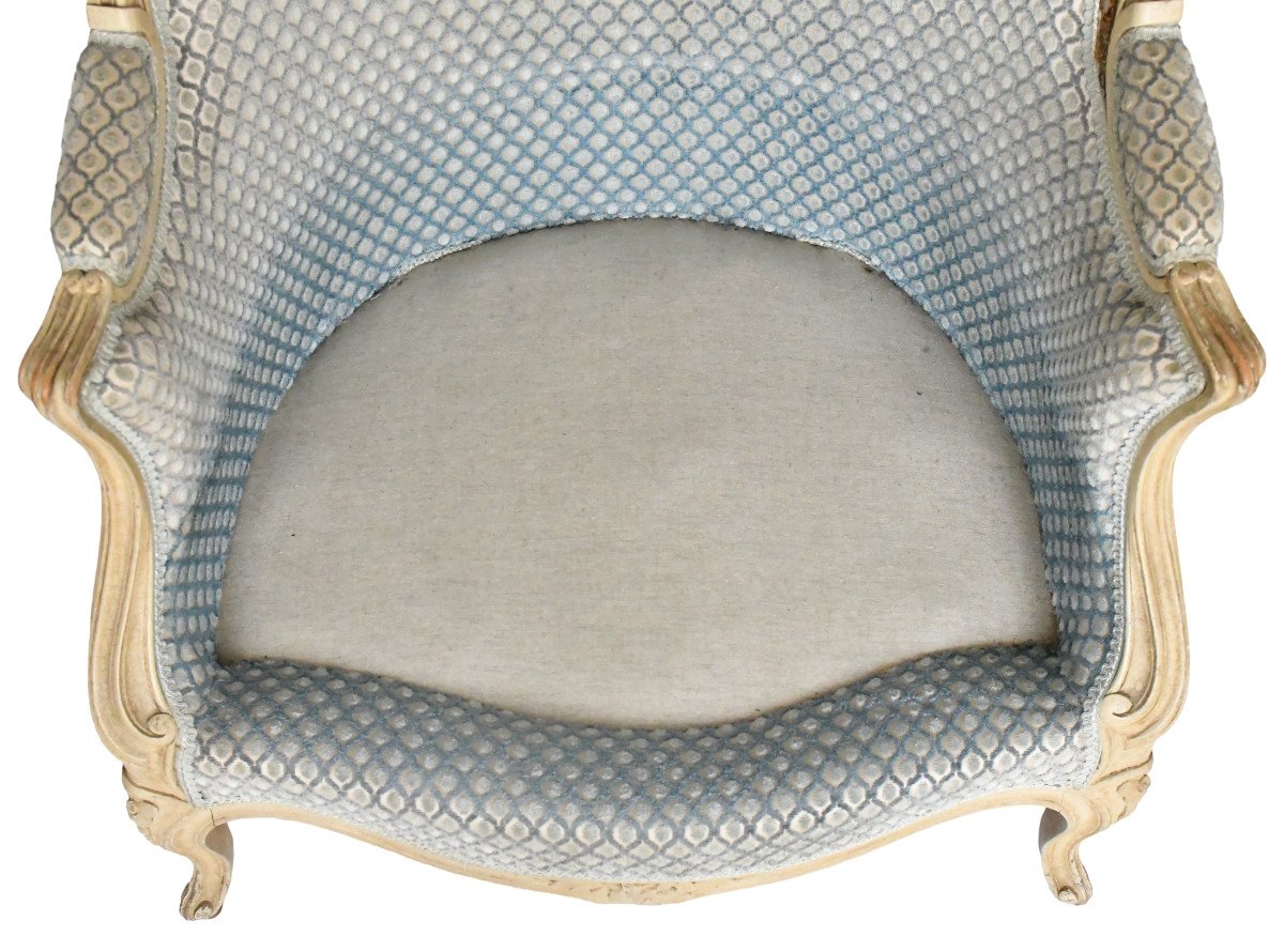 Paire de fauteuils bergères de style Louis XV-photo-3