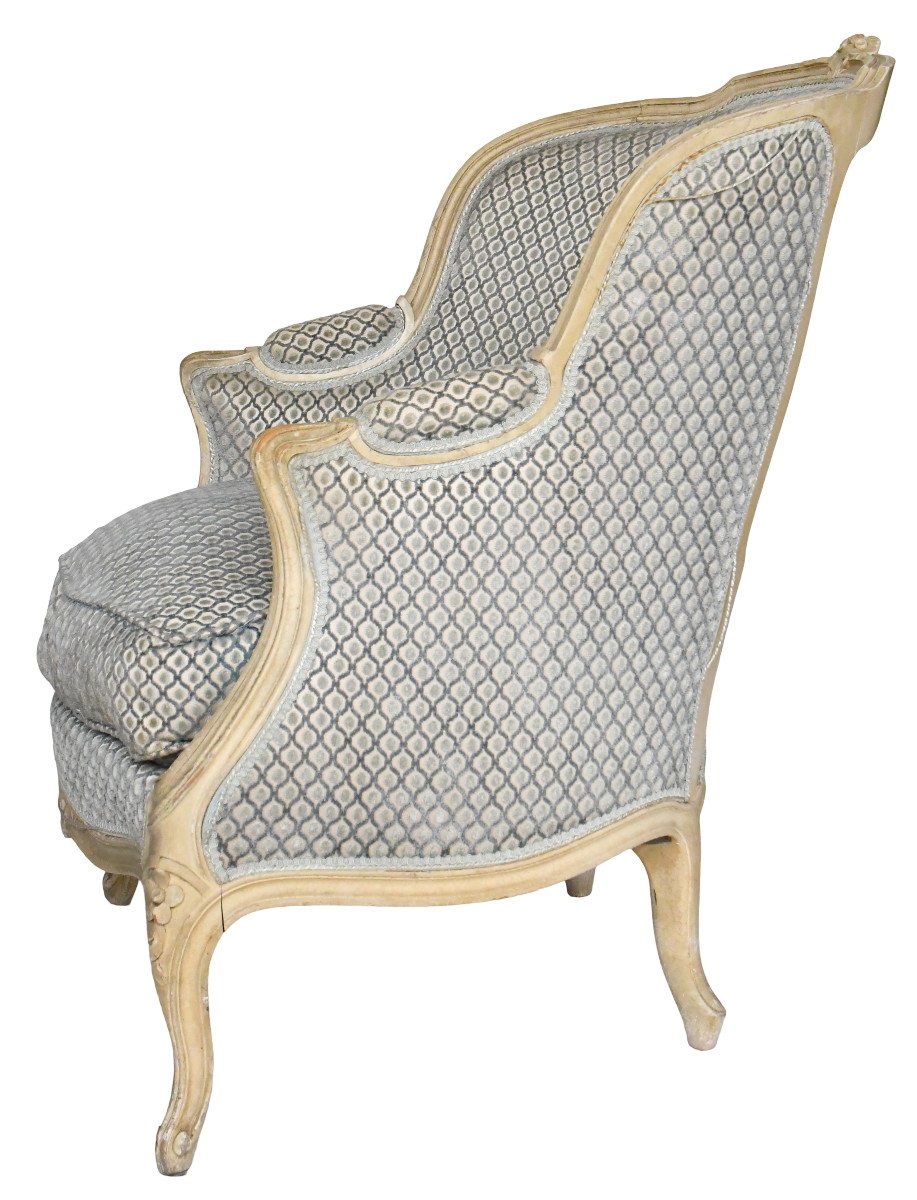 Paire de fauteuils bergères de style Louis XV-photo-7