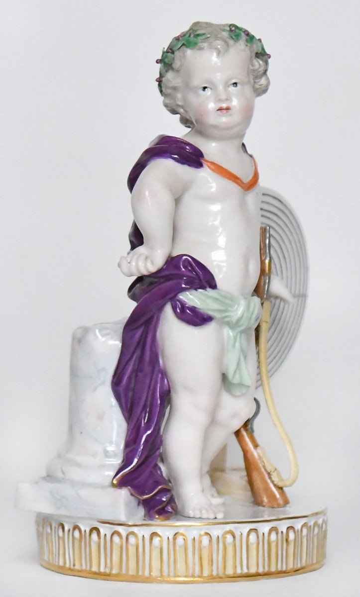 Statuette en porcelaine de Meissen représentant un Putti Chasseur, Modèle G5-photo-4