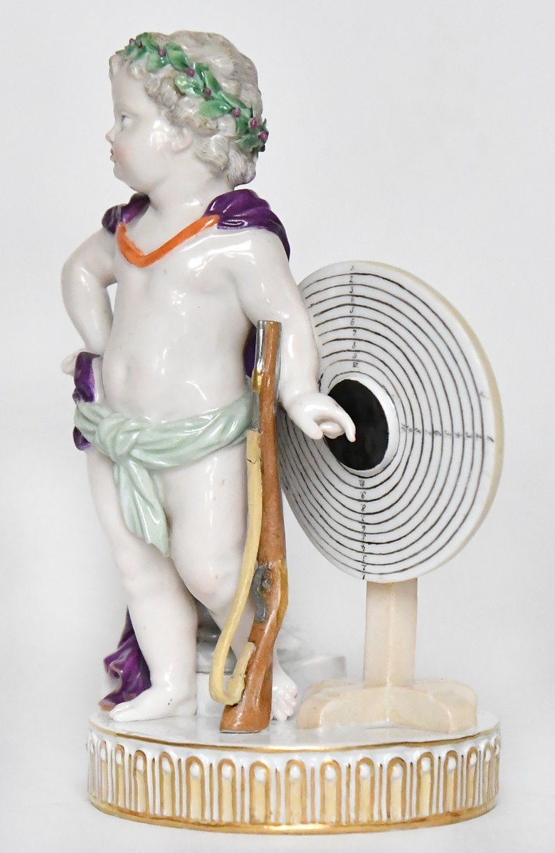 Statuette en porcelaine de Meissen représentant un Putti Chasseur, Modèle G5-photo-2