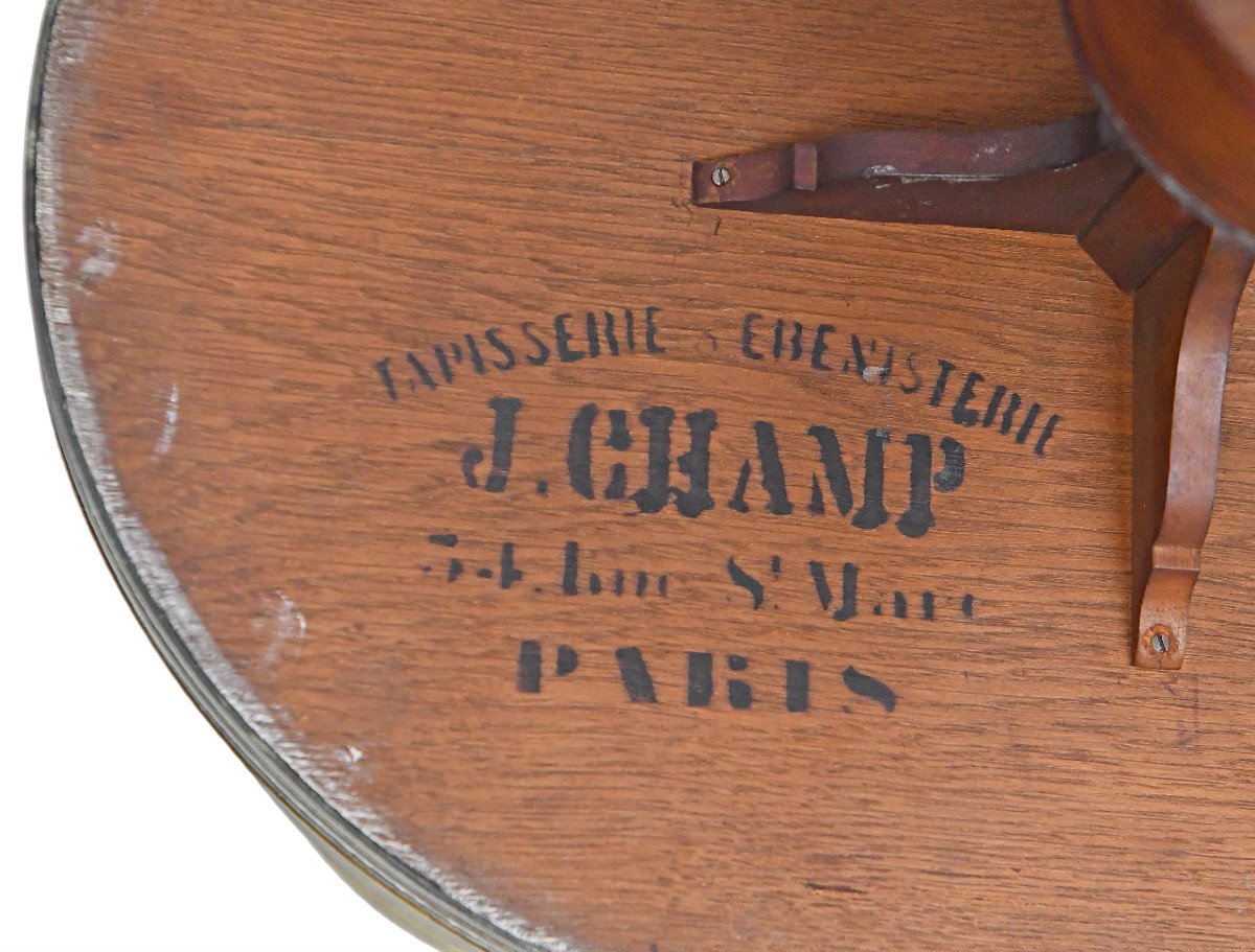 Pedestal Table Called "mute Servant" Stamped J. Champ In Paris-photo-6