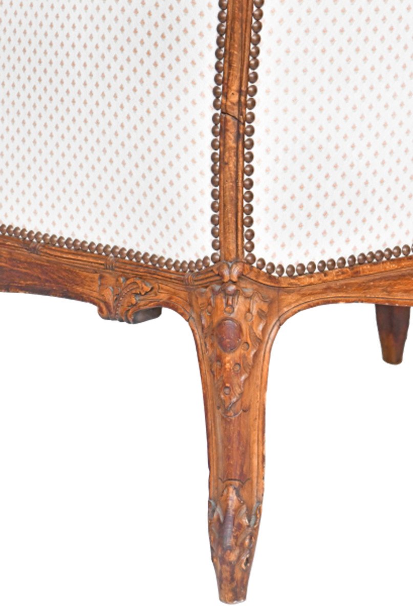 Louis XV Style Wing Chair In Richly Carved Wood-photo-7