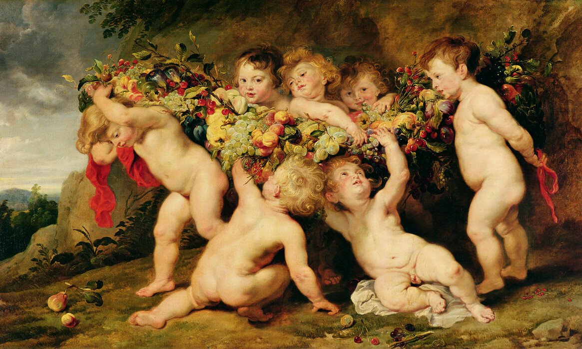 Tapisserie "La Guirlande de fruits" d'après la peinture de Pierre Paul Rubens-photo-1