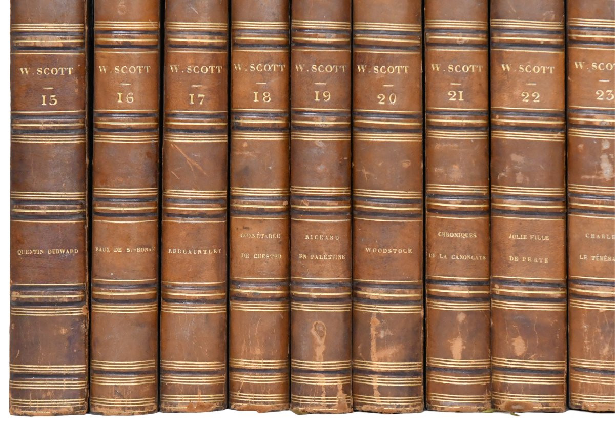 Collection livres de Walter Scott, Édition Furne et Charles Gosselin 1839, 30 volumes In-8-photo-4