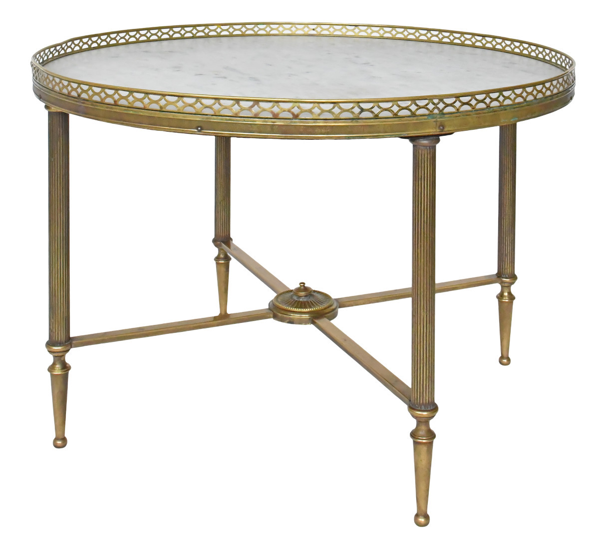 Table bouillotte en laiton doré