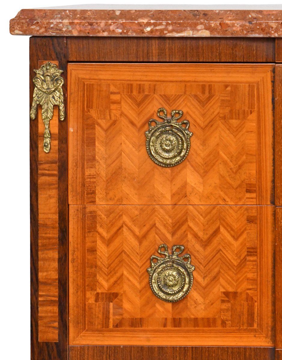 Louis XVI Style Chest Of Drawers In Marquetry-photo-3