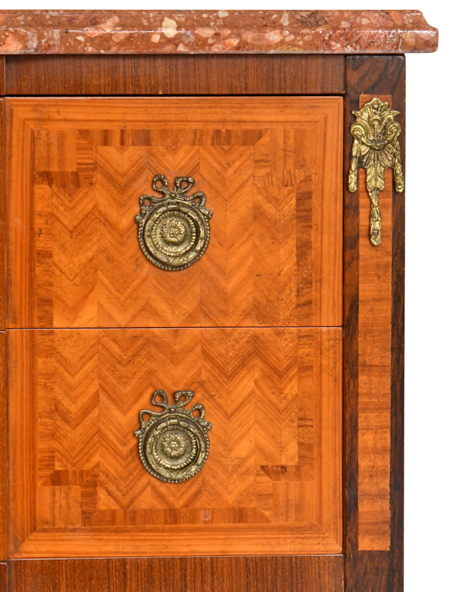 Louis XVI Style Chest Of Drawers In Marquetry-photo-4