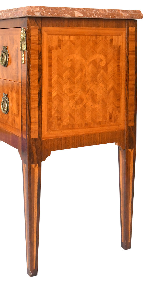 Louis XVI Style Chest Of Drawers In Marquetry-photo-1