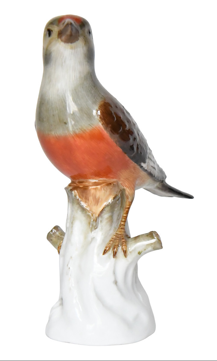 Meissen Porcelain Statuette Representing The Linnet Bird, Model 110-photo-2