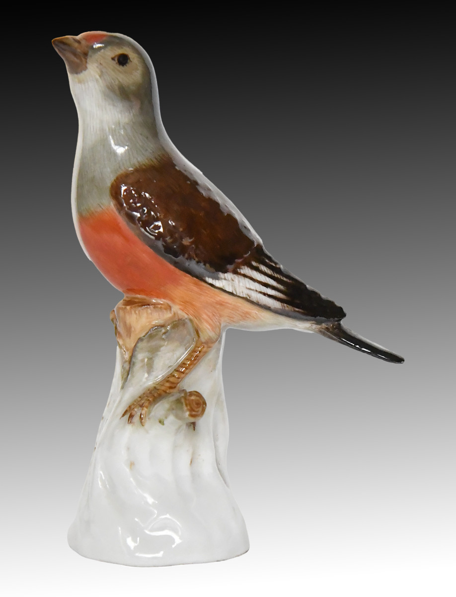 Meissen Porcelain Statuette Representing The Linnet Bird, Model 110