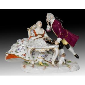Meissen Porcelain Group Loving Couple Model 551 
