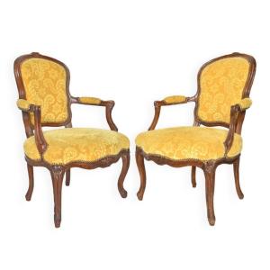 Pair Of Louis XV Period Cabriolet Armchairs 