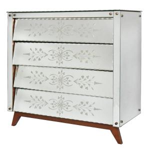 Venetian Art Deco Style Mirrored Chest Of Drawers 