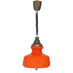 Orange Opaline Pendant Light From The 1960s