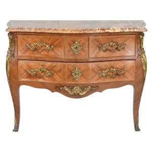 Louis XV Style Tomb Chest Of Drawers In Rosewood Marquetry