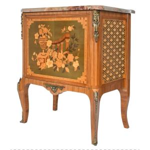 Transition Style Marquetry Sideboard