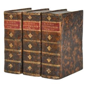 Book “titi Livii Patavini Historiarum Ab Urbe Condita” 1740, 3 Volumes