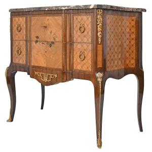 Transition Style Chest Of Drawers In Marquetry