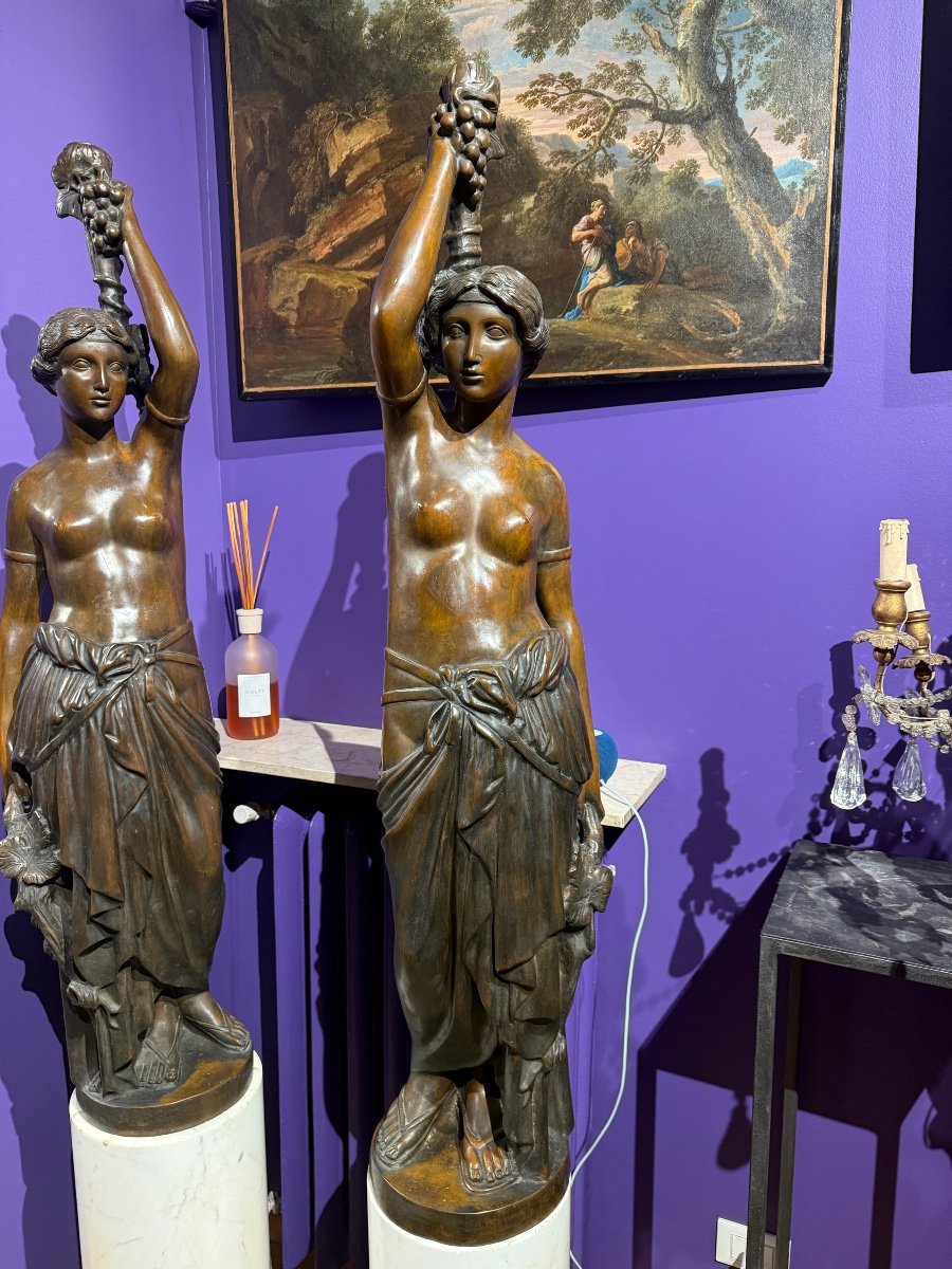 Pair De Sculture En Bronze-photo-2