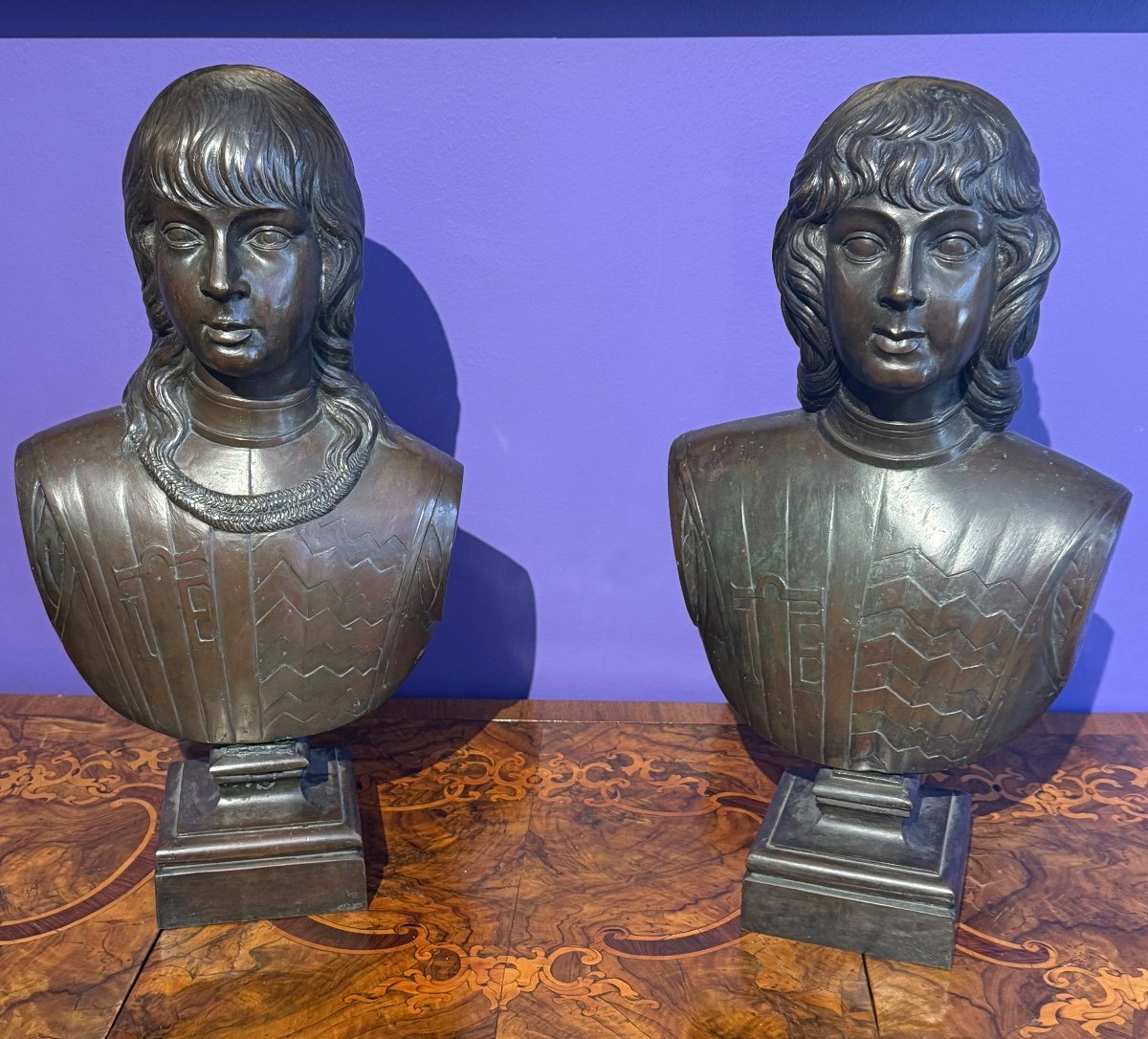 Pair Of Bronze Buste