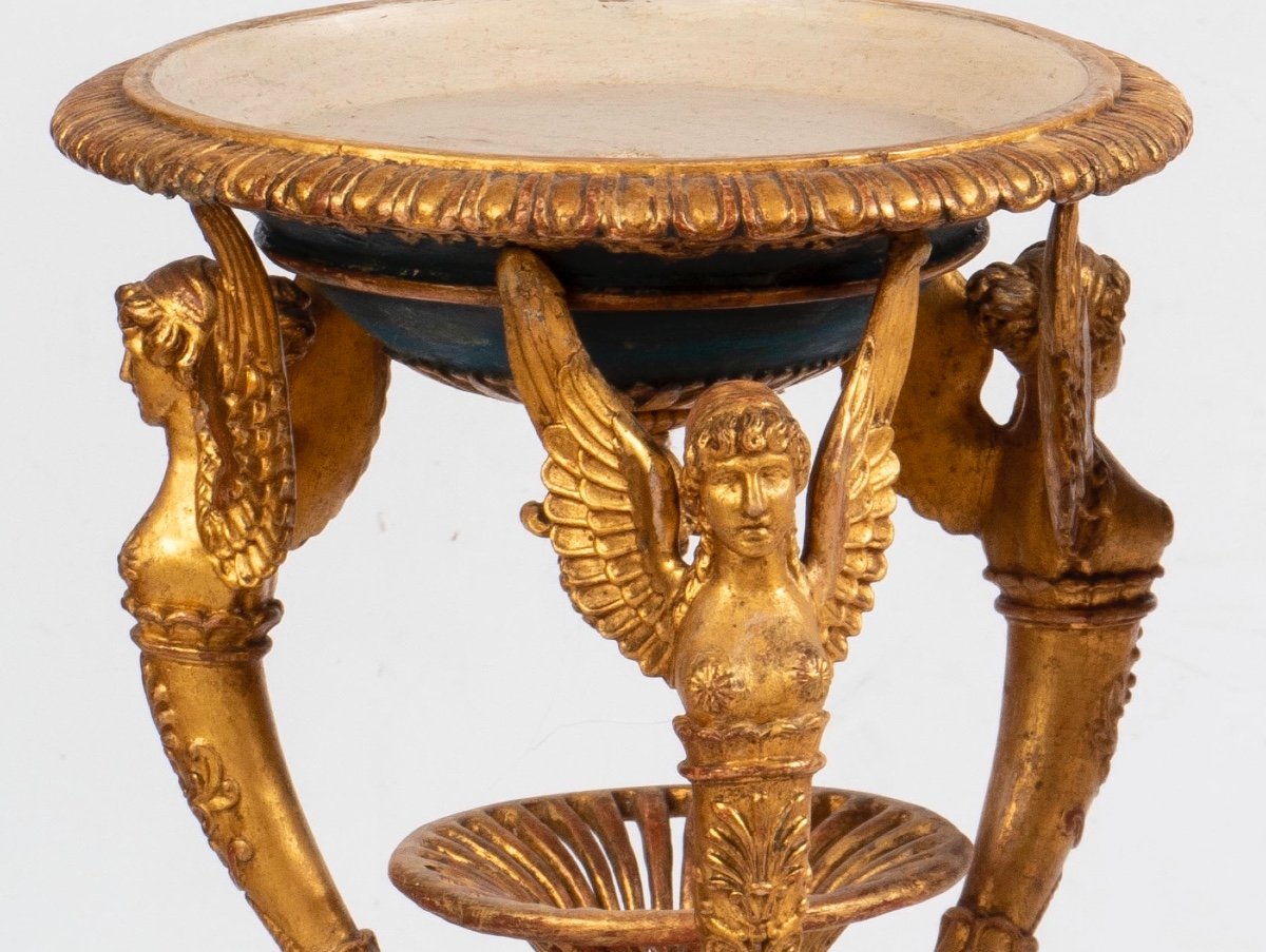 Pair Of Gilded And Lacquered Wooden Centrepiece Risers, Milanese Manufacture From The Early 19t-photo-4