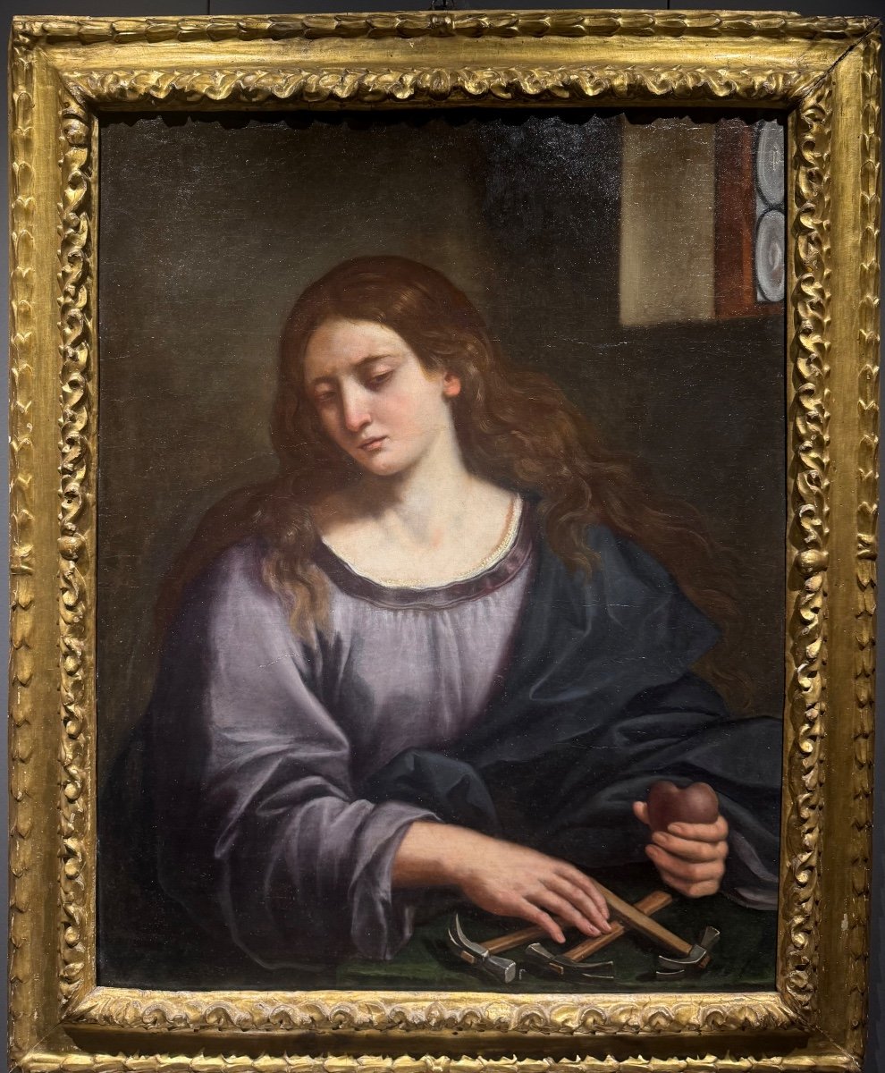 Mary Magdalene With The Sacred Heart Contemplates The Instruments Of The Passion