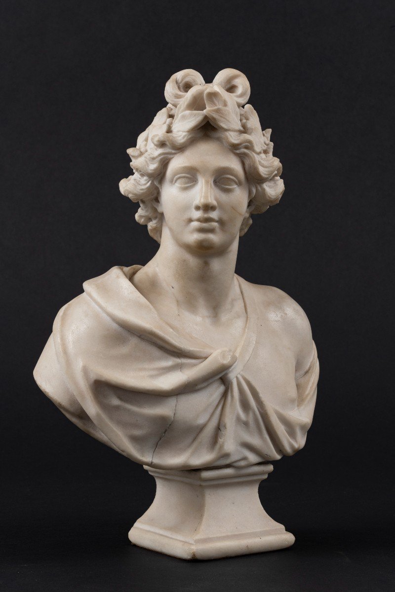 Marble Bust Of Apollo - Veneto, Late 17th-early 18th Century-photo-2