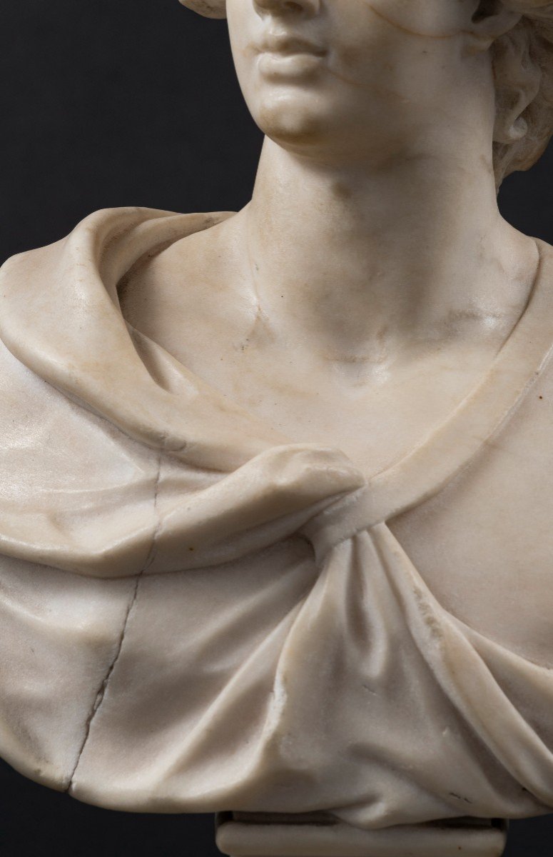 Marble Bust Of Apollo - Veneto, Late 17th-early 18th Century-photo-2