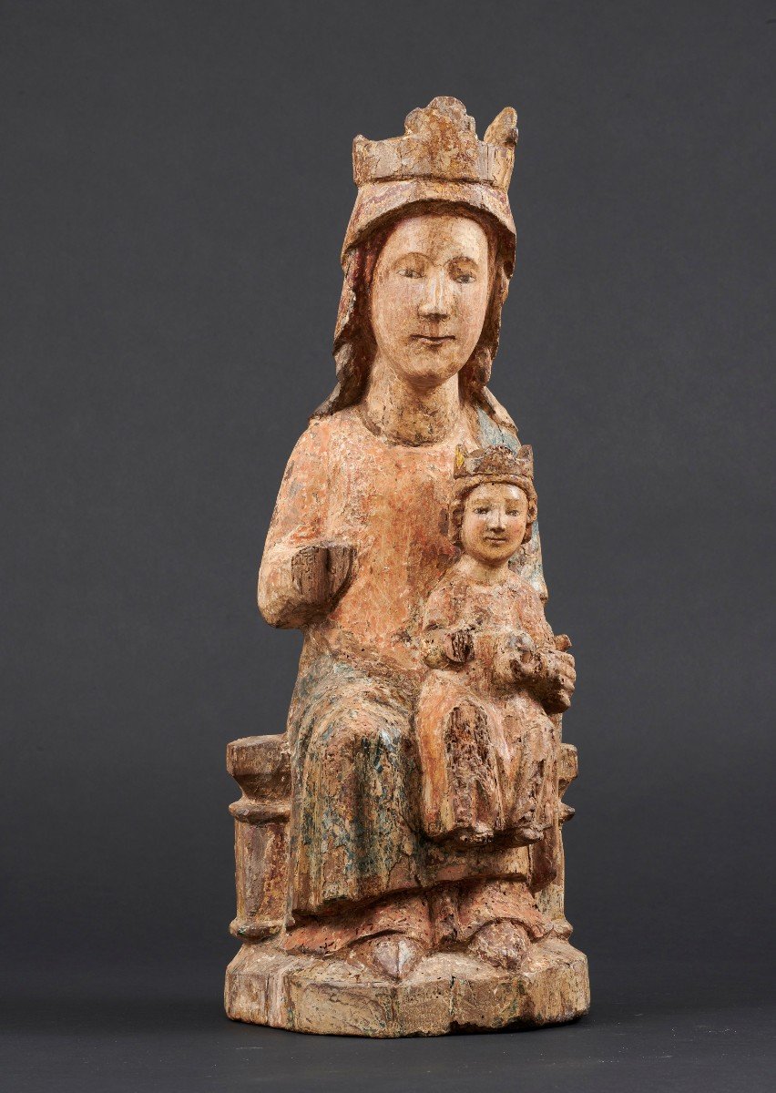 Vierge à l'Enfant En Majesté, Pyrénées-orientales, Seconde Moitié Du XIIIe Siècle-photo-2