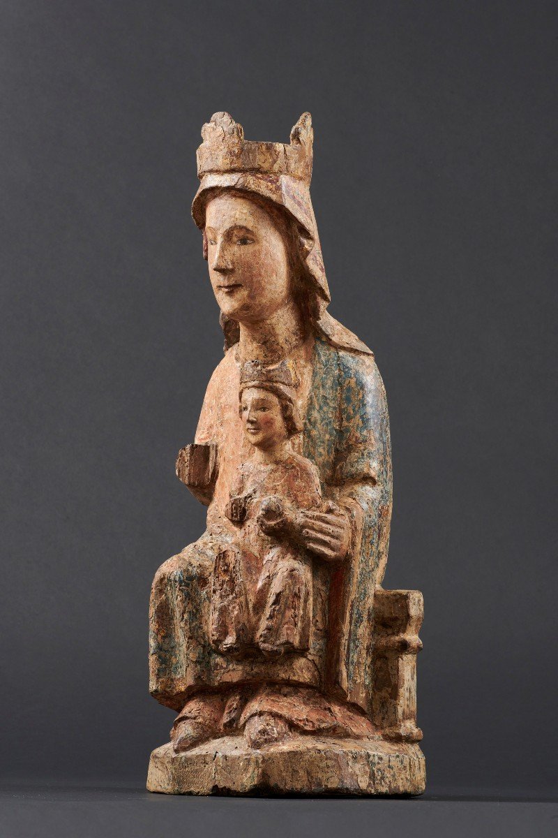 Vierge à l'Enfant En Majesté, Pyrénées-orientales, Seconde Moitié Du XIIIe Siècle-photo-3