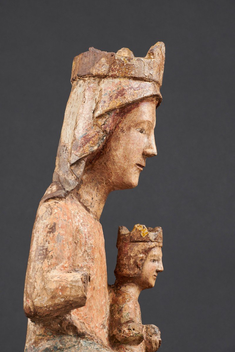 Vierge à l'Enfant En Majesté, Pyrénées-orientales, Seconde Moitié Du XIIIe Siècle-photo-3