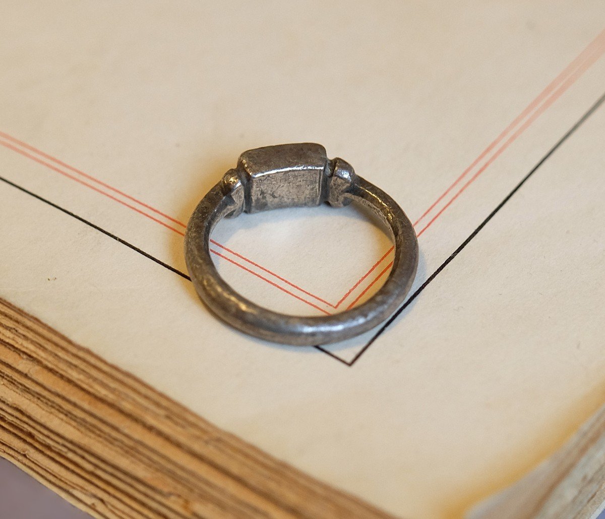 Roman Period Silver Ring With Swastika Cross -photo-2