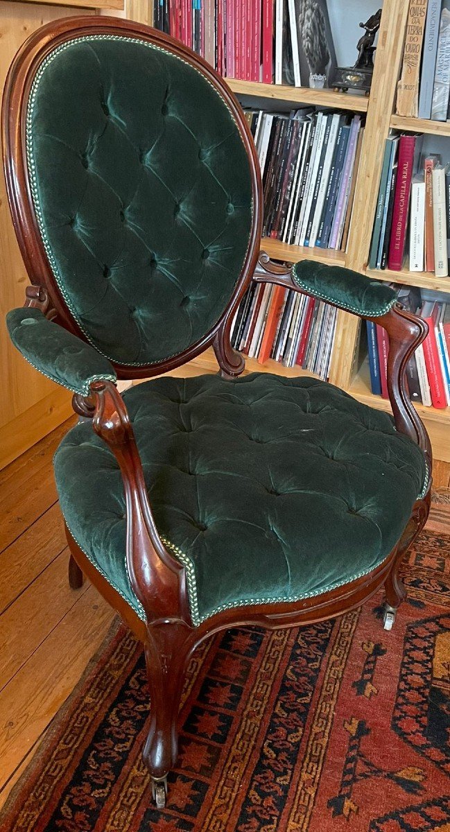 Solid Mahogany Living Room Seats From The Napoleon III Period-photo-4