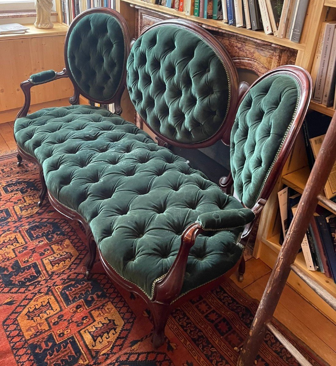 Solid Mahogany Living Room Seats From The Napoleon III Period