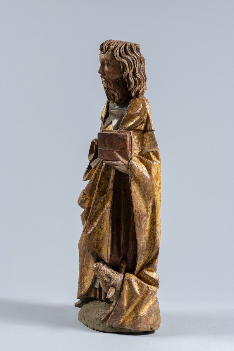 Saint Anthony In Polychromed And Gilded Lime Wood - Swabia, Early 16th Century-photo-2