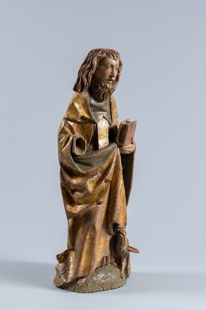 Saint Anthony In Polychromed And Gilded Lime Wood - Swabia, Early 16th Century-photo-4