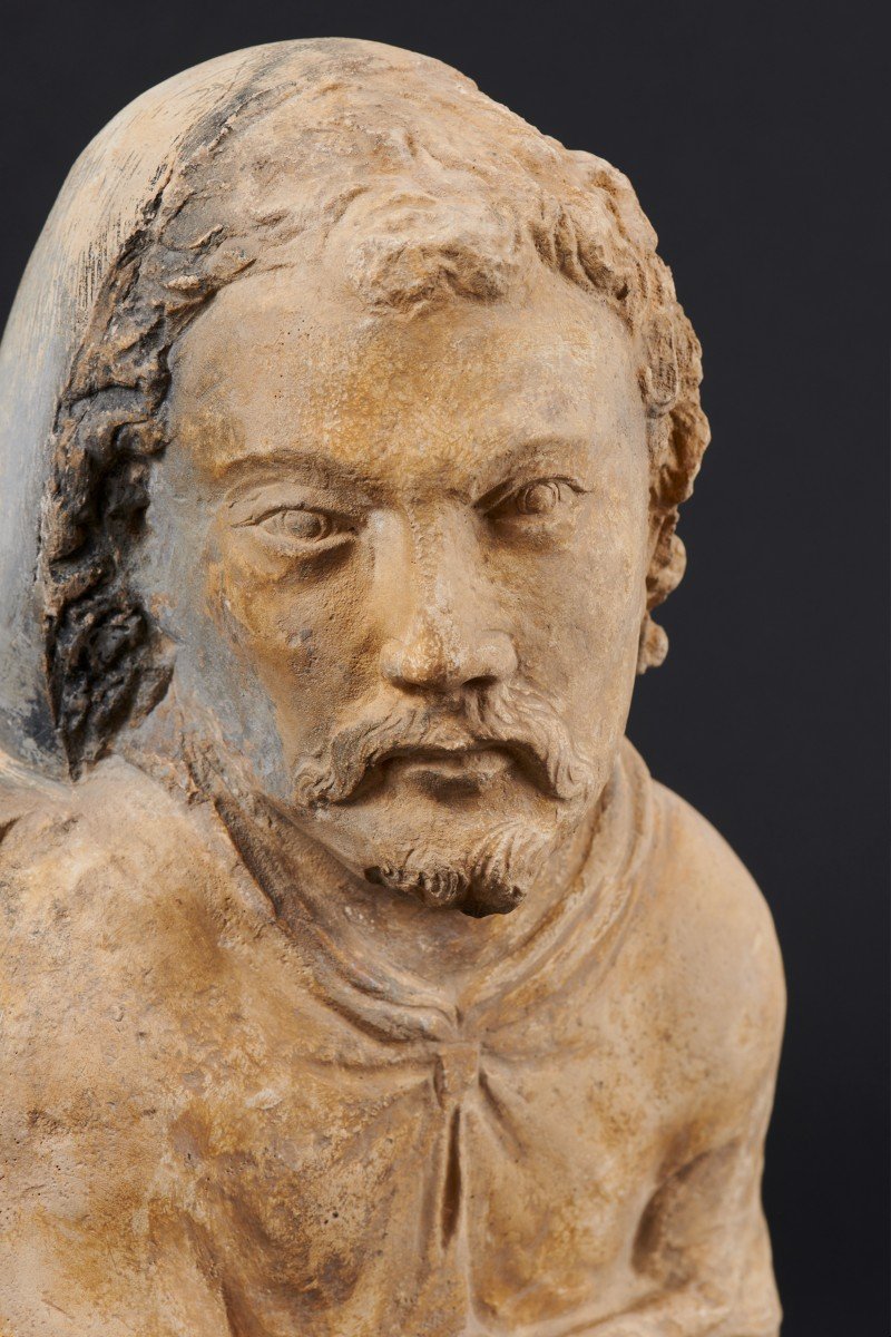 French Renaissance Limestone Male Bust-photo-1