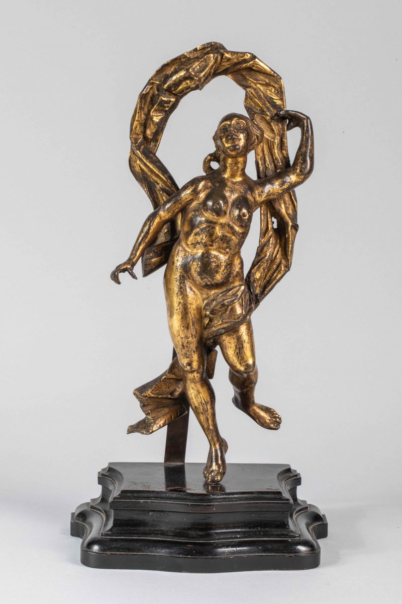 Dancing Venus In Renaissance Gilt Bronze