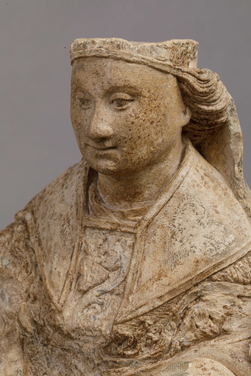 Proantic: Bust Of Saint Bishop In Polychrome Stone - Picardy, Amiens R