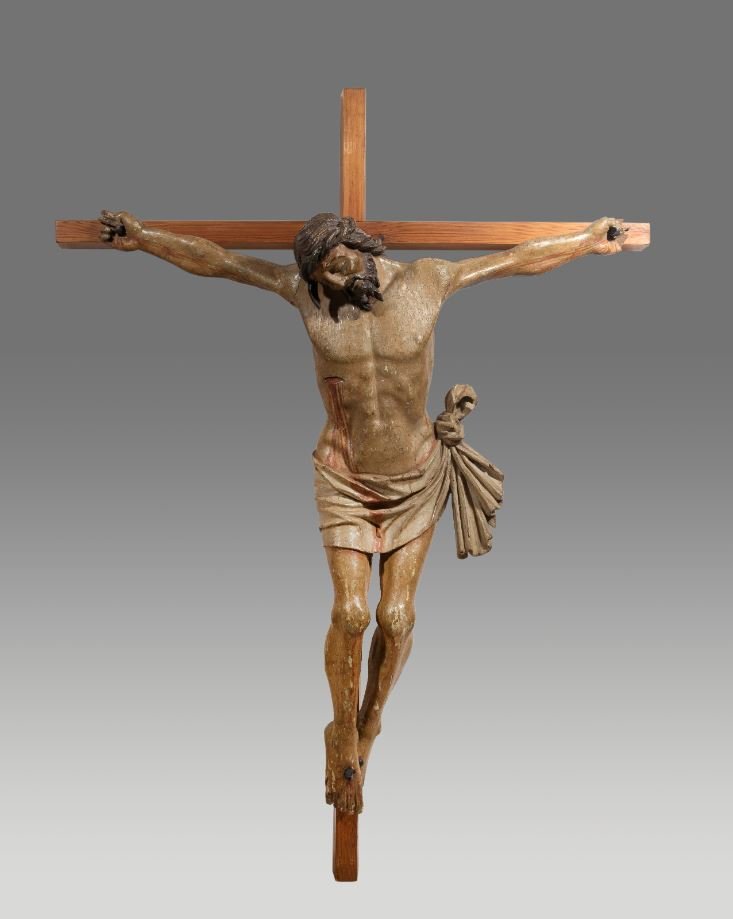 Christ Monumental En Bois, Italie, XVIIe Siècle