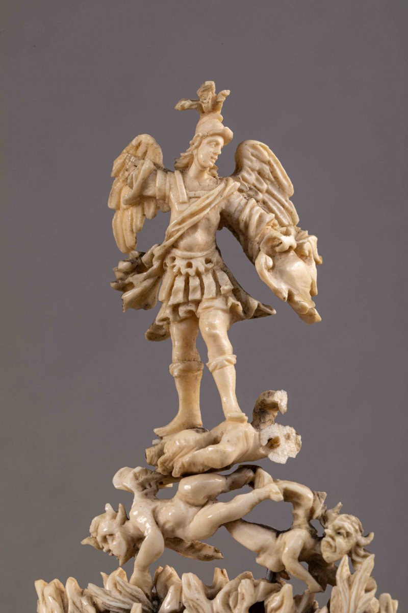 St Michael Slaying The Demon - Southern Italy Or Sicily, End Of The 17th Century-photo-3