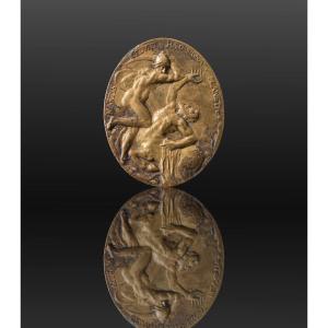 After. Nicolas Guinier, Bronze Medal Figuring Henry IV Fighting A Centaur, C.1601