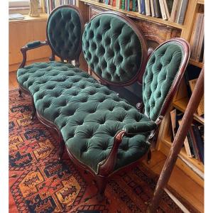 Solid Mahogany Living Room Seats From The Napoleon III Period