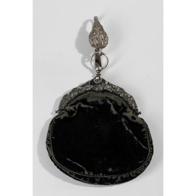 Velvet Purses With Silver Mount - Holland, Early Nineteenth Century